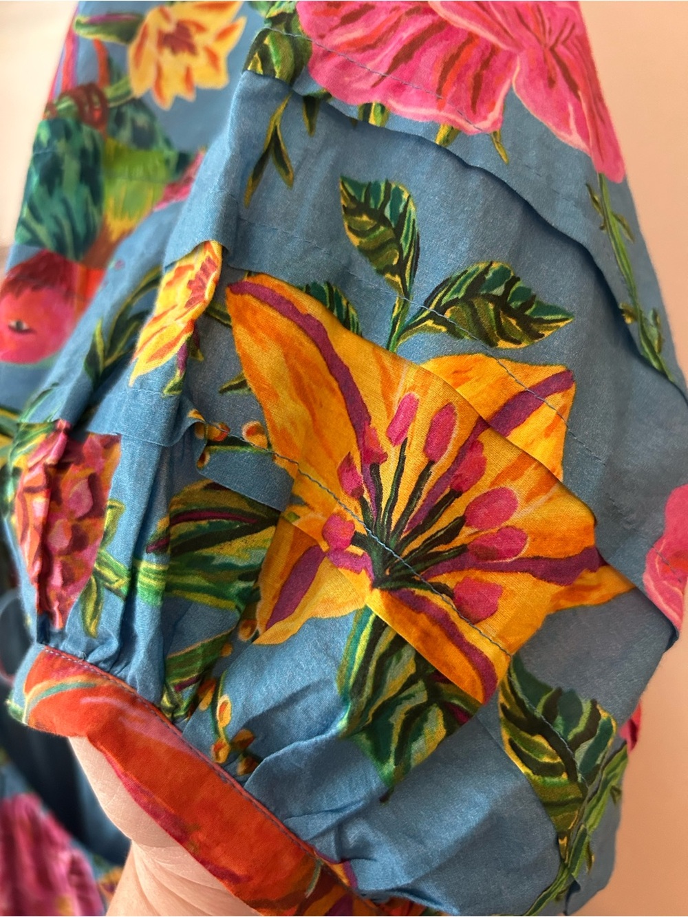 FARM Rio Turquoise Floral Maxi Dress with Pink & Yellow Blooms - Picture 6 of 8